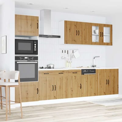 vidaXL - 7-delige - Keukenkastenset - Kalmar - bewerkt - hout - artisanaal - eiken