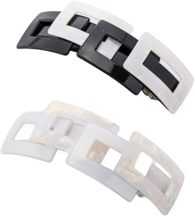 Emilie collection - haarspeld - groot - 2 stuks - zwart - wit