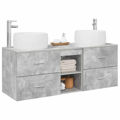 vidaXL - Badkamermeubel - Set - 3 - st - Betongrijs - 49,5 - x - 44,5 - x - 66 - cm