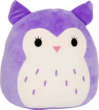 Klikkopers® - Kawaii knuffel - 28 cm tot 32 cm - Squish Knuffel - Paarse Uil Knuffel - Squishy - Kawaii Kussen