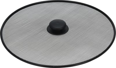 Excellent Houseware Universele spatdeksel - afgietdeksel - rvs - zwart - voor pannen met dia 29 cm - Koken - deksels tegen het spatten