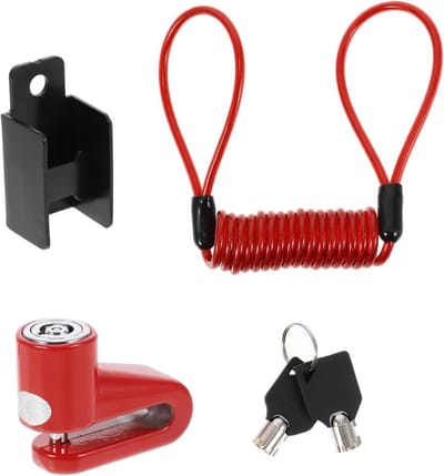 Alarm Schijfremslot - Diefstalbeveiliging - Motorbeveiliging - Ingebouwde Schoksensoren - 3 Sets - Rood