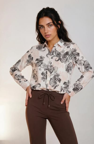 MI PIACE - Travel Blouse Paisley Print 60840 Falcon / Kit - Maat : S