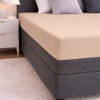 24-Bedding - Duopak 2 stuks !! - Jersey Hoeslaken - 100% katoen - 1 persoons - 80x200 cm - Zand - 30 cm