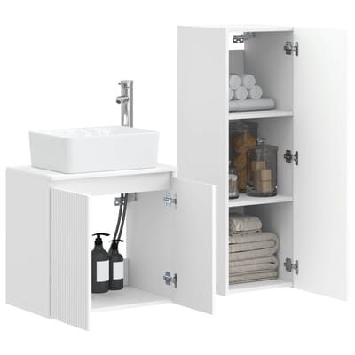 vidaXL - Badkamermeubel - Set - 2 - st - Hoogglans - Wit - 33 - x - 34,5 - x - 100 - cm