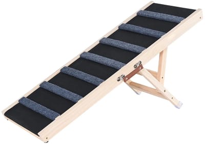Norvia Stevige Hondenloopplank - Hondentrap Voor Bank, Bed En Auto - Inklapbaar - 5 Verschillende Hoogtes 38 - 56 cm - 100 kg
