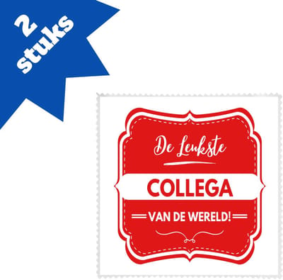 Akyol - de leukste collega brillendoekjes - Collega - een collega - werk - afscheidscadeau - verjaardagscadeau - 17,8 bij 17,8 cm - 2 stuks