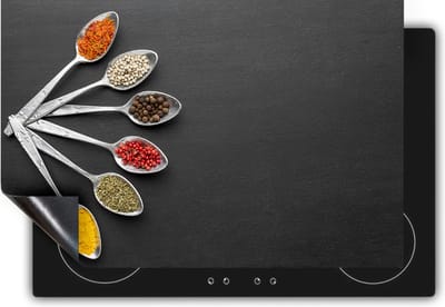 Chefcare Inductie Beschermer Lepels met Diverse Kruiden - 60x50 cm - Afdekplaat Inductie - Kookplaat Beschermer - Inductie Mat
