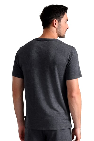 Ted Baker Korte Mouwen Pyjama Top | Luxe Katoenen Loungewear T-Shirt voor de Zomer - Charcoal