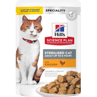 Hill's Science Plan Adult Sterilised Cat met Tonijn Bestel ook natvoer: 12 x 85 g Hill's Young Adult Sterilised Cat - Kip