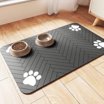 vloerkleed - deurmat binnen - placemat voor voerbakken - Hond & Kat - Dieren Placemat - Placemat Voerbak - Voermat Hond en Kat - vloermat - vloermatras - Antislip - 40x60cm