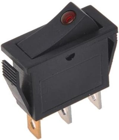 Proplus Wipschakelaar met LED - Lampje rood 12V/24V - max.10