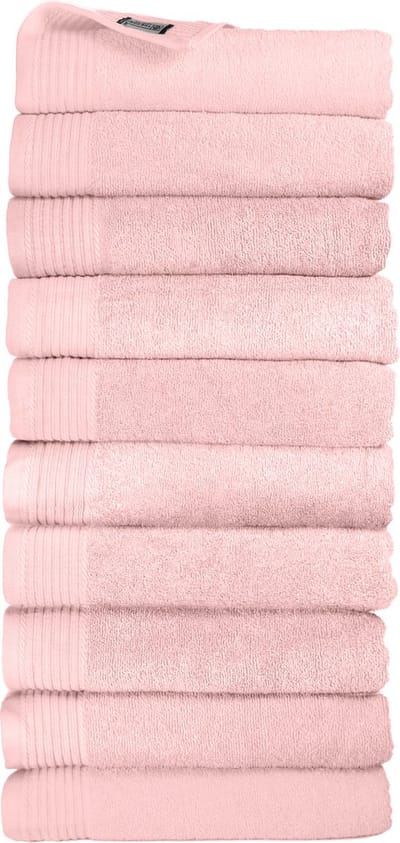 The One Towelling Classic Handdoeken - 50 x 100 cm - 10 Stuks - Voordeelverpakking - Hotelkwaliteit - 100% Gekamd katoen - Sneldrogend - Handdoekenset - Badhanddoek - Zalmroze
