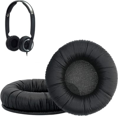 kwmobile 2x oorkussens geschikt voor Sennheiser PX200 / PX100 - Earpads voor koptelefoon in zwart