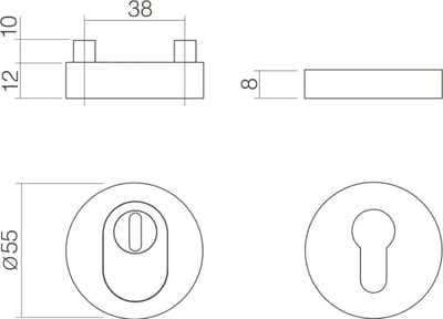 Veiligheidsplatenset vr. cilinder, RVS