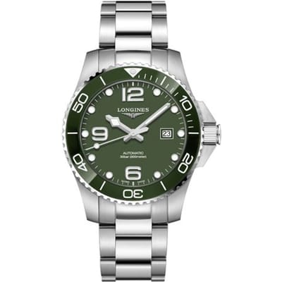 Longines Concas Duikserie Automatisch Mechanisch Uurwerk Datumweergave Horloge 43mm Groen Wijzerplaat Roestvrijstalen Armband Herenhorloges L3.782.4.06.6 Regular Watch Box gray