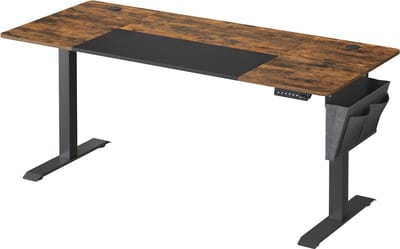 Elektrisch Sta-bureau - Vintage Bruin - Spaanplaat Tafel - Verstelbare Hoogte - 70cm x 160cm x 120cm