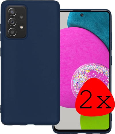 Hoesje 2 Stuks - Geschikt voor Samsung Galaxy A52s 5G - Sterk & Shockproof - Case Siliconen - Back Cover - Telefoon Hoes - Donkerblauw