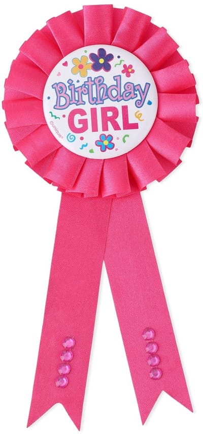 Dailygoods- Feestbadge - Kleurrijk - Verjaardagsmeisje - Kledingdecoratie - Lichtgewicht - Duurzaam materiaal 16,5x8 cm - Verjaardagsbadge