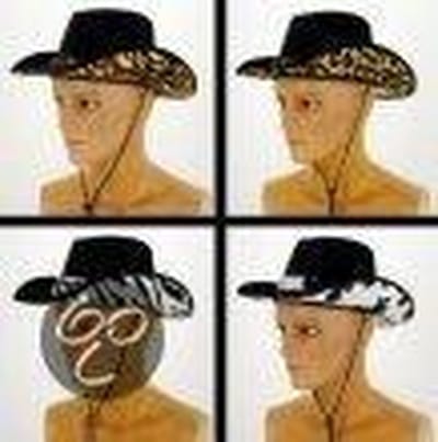 Western Cowboy hoed volwassene velvet luxe koe print