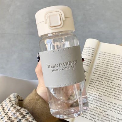 500ML Waterfles met Rietje Leuke Plastic Drinkware voor het Drinken van Melk Thee Koffie Draagbare Lekvrije Drinkfles voor Reizen 0.5L