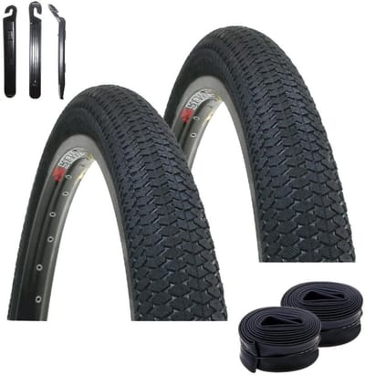 Fietsbanden set - Banden en binnenbanden - Trekking fietsen - Compleet met bandenlichters - 26 inch - Zwart