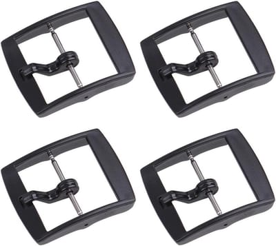 Rubberen Horlogeband Lussen met Clip Sluiting - 4 Stuks Vervangende Horlogebanden, Plastic Sluiting, 20mm, Zwart, Duurzaam en Comfortabel