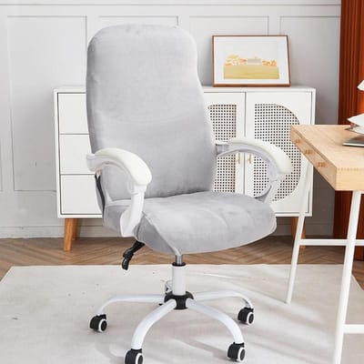 Fluwelen Bureaustoelhoes Verdikken Computerstoelhoezen Elastische Bureau Funda Silla Escritorio Zitting Slipcovers voor Speel- Gamingkamer S Chair Cover