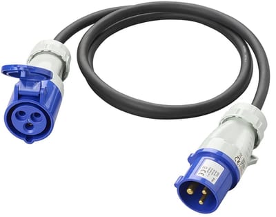 ProPlus CEE Verlengkabel Camping - 1.5 M - 3x2,5mm² - Geschikt tussen +50 en -35 °C - Stekkerdoos - Verloopstekker - Zwart