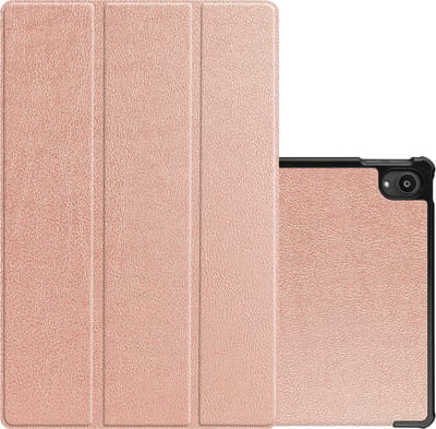 Hoes - Geschikt voor Lenovo Tab P11 Plus - Dun & Stevig - Trifold Bookcase - Hard Cover - Hardcover Book Case - Tablet Hoesje - Rosé goud