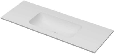 INK Aspekt Wastafel Porselein Midden Zonder Kraangat - 1200x450x15 mm - Mat Wit