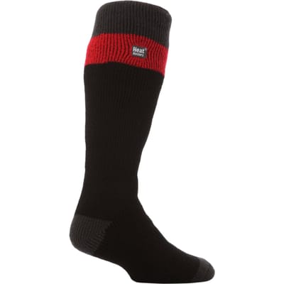 Heat Holders - Kniehoge thermo skisokken voor heren - Zwart Rood