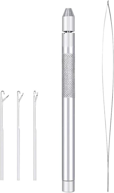 ByShane - Haarverlenging Lus Naald Threader voor Hair Extensions - Pruik Maken Tool met Haak en Naalden