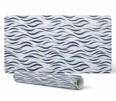 Antislip bureauonderlegger met golvende lijnenprint 90x45 cm