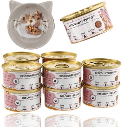 Kattenvoer Tonijn in Jelly – 10x85g – 51% Tonijn & Rijst – Natuurlijk Natvoer voor Katten in Blik – Sappige Kattenvoeding Zonder Toevoegingen