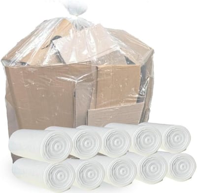 Afvalzakken 100 Stuks - Vuilniszakken Recycling - Huishoudelijk Gebruik - Doorzichtig Kunststof - 50cm Cirkel - Transparant