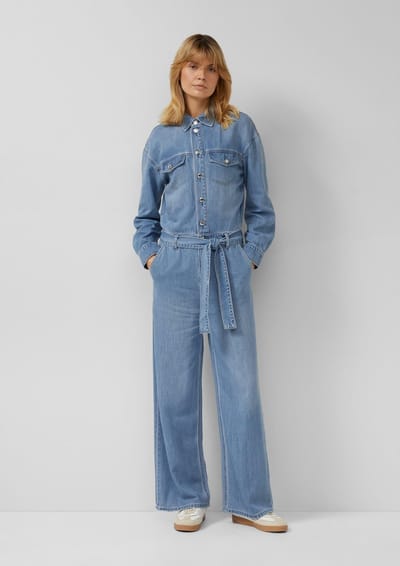 Denim Overall met Hemdkragen en Textielriem Dames s.Oliver
