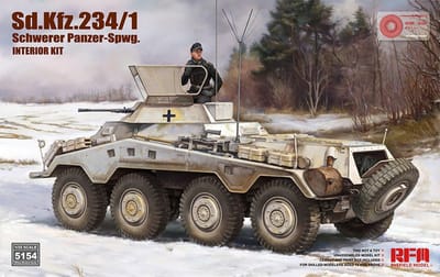 Rye Field Model Modelbouwpakket Militaire voertuigen - 5154 Sd.Kfz. 234/1 Schwerer Panzer-Spwg. WWII - Interieur Kit - Gepantserd Voertuig Plastic - 1:35 - Modelbouw