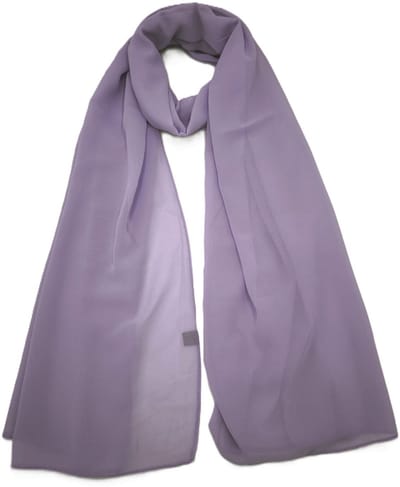Lange dames chiffon sjaal Dominique-effen lavendel paars-omslagdoek-stola