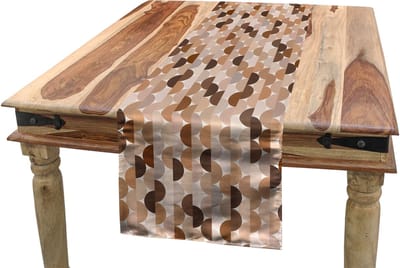 ABAKUHAUS Abstrakt Tafelrunner – Taupe Karamel 40x225 cm – Rechthoekig