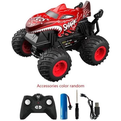 4WD RC auto met led-verlichting 2.4G radioafstandsbediening auto's off-road controle vrachtwagens jongens speelgoed voor kinderen black