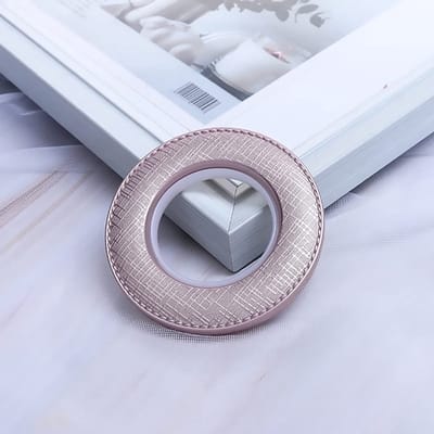 Dailygoods- Gordijnringen geruite textuur - Binnendiameter 40 mm - 25 stuks - Ruisarme ring - ABS-kunststof - Roségoud - Gordijnhaak