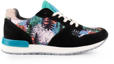 Inkkas Spirit Bear dames sneaker – comfortabele Vegan sneaker met nature-print – naturel/multicolor, Maat 40