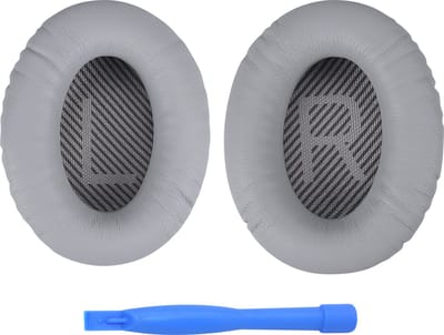 Vervangende Oorkussens voor Bose QuietComfort 35 (QC35)/Bose Quiet Comfort 35 II (QC35 II) Over-ear Hoofdtelefoon van MMOBIEL - Protein PU Koptelefoon Oorkussens - Hoofdtelefoon Earpads – Licht Grijs