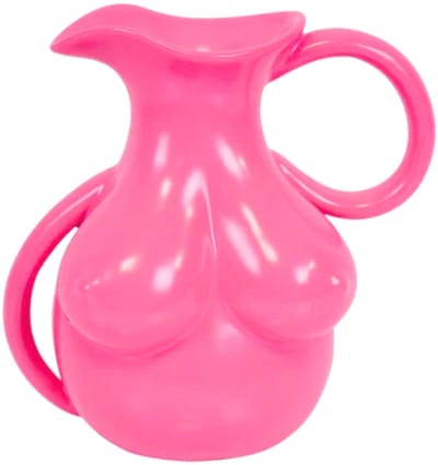 Housevitamin vaas kan borsten roze 18 cm