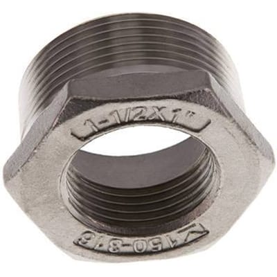 R 1 1/2'' x Rp 1'' M/F RVS Verloopring 16 Bar
