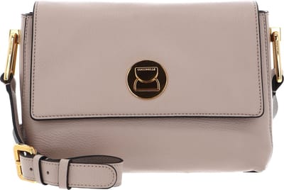COCCINELLE Leren Schoudertas Liya Grained Leather Crossbody Bag Rosette / Warm Taupe Beige