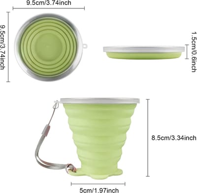 Candala Siliconen opvouwbare beker, 4-pack inklapbare reismokken, opvouwbare siliconen bekers met plastic afdichtdeksel, herbruikbare draagbare bekerset voor picknick, kamperen, outdoor wandelen reizen
