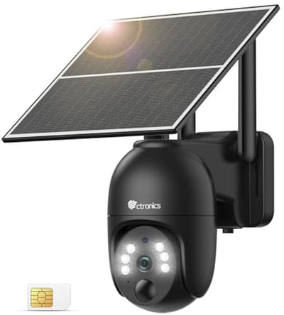Bewakingscamera Buiten - Simkaart Camera - Woning Beveiligen - Draadloze 4G Connectie - 2K Resolutie - Zwart