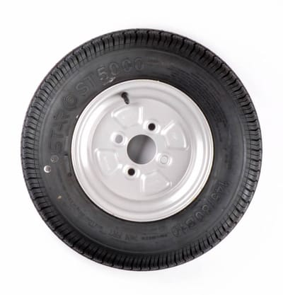 Compleet aanhanger wiel - 145/80R10- 145R10- steekmaat: 4x100 - draagvermogen: 375 kg - naafdiameter: 60 mm - 4PR